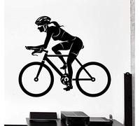 WYFCL Stickers Muraux, Cyclisme Femme Cyclisme Exercice Stickers Muraux Fille Chambre Décoration Murale Intérieur Dortoir Appartement Studio Club Mural 55X65Cm