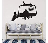 WYFCL Stickers Muraux De Ski Autocollants en Vinyle De Ski Autocollants Muraux De Skieur Saut À Ski Freestyle Sports Décoration Murale Affiche 77X57 Cm