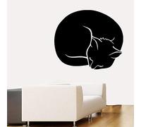 WYFCL Stickers Muraux Sticker Mural Chat Dormant Animal De Compagnie Autocollant Mural pour Chambre À Coucher 43.7Cm * 50Cm