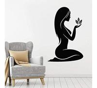WYFCL Stickers Muraux Stickers Muraux Papier Peint Salon De Beauté Décalcomanie Fille Nature Fleurs Massage Fille Chambre Décor Autocollants 64X42 Cm