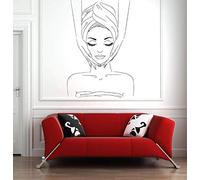 WYFCL Stickers Muraux Stickers Muraux Papier Peint Spa Signe Soins du Visage Sticker Mural Fille Chambre Autocollants Salon De Beauté Fenêtre Autocollant Art 57X81 Cm