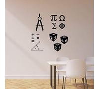 WYFCL Symboles Mathématiques École Classe Mathématiques Science Vinyle Stickers Muraux Décoration De La Maison Art Mural Papier Peint Stickers Muraux 58X68Cm