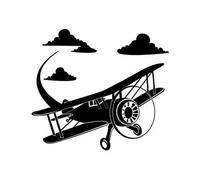 WYFCL Vinyle Avion Stickers Muraux Décoration De La Famille Chambre d'enfants Murale Art Avion Aviation Mur Garçon Décalcomanies Décoration 75X87 Cm