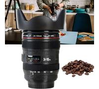 WYFCR Tasse à café avec Couvercle et cuillère Brosse à tasse, Tasse de Voyage en Acier Inoxydable avec Couvercle Magique, Tasse à Appareil Photo pour photographes (Noir)