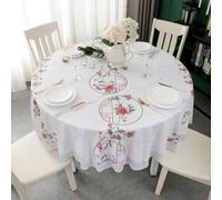 WYFDC Hôtel en PVC Imperméable Et Résistant à l'huile Grande Nappe Ronde Hôtel Nappe Ronde en Plastique Jetable Nappe Anti-brûlure (Magnolia,Round 200cm)