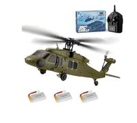WYFTOY K170 UH60L Hélicoptère RC pour adultes débutants, 2,4 G 4 canaux Flybarless modèle d'hélicoptère avec maintien d'altitude, double moto sans balais, gyroscope 6 axes, 3 batteries