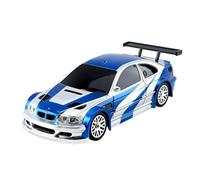 WYFTOY Mini voiture de course électrique RC avec kit de lumières échelle 1/43 2,4 G pleine proportionnelle (version RTR / bleu et blanc)