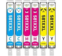 WYFYINK CLI 581 XXL Cartouches d'encre Compatible avec Canon 581XXL 580 581 pour Pixma TS705a TS9550a TS6250 TR7650 TS6150 TS8350 TS8150 TS6250 TS9550 TR8550 Imprimante (2 Cyan, 2 Magenta, 2 Jaune)