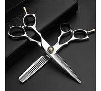 WYGC Scissors Cisailles de Styliste de Salon Professionnel Ciseaux de Coiffeur Ciseaux de Coupe pour Coiffeur Gaucher 6,0 Pouces Argenté Acier allié Ensemble