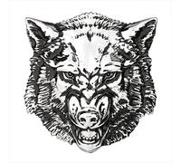 Wygwlg 1pcs emblème de Logo de Voiture de tête de Loup de placage d'alliage de Zinc 3D, Insigne de boîte de Queue arrière de Pare-Chocs d'aile d'autocollant latéral, pour la Voiture Universelle