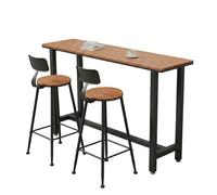 WYHBXD Ensemble Table De Bar Et Chaises D'ExtéRieur (3 PièCes) - Mobilier De Patio Tout Temps avec Plateau en Wpc Et Structure en Fer Robuste - Style Industriel pour Balcon Et Bistro(Black,140cm/55)