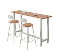 WYHBXD Ensemble Table De Bar Et Chaises D'ExtéRieur (3 PièCes) - Mobilier De Patio Tout Temps avec Plateau en Wpc Et Structure en Fer Robuste - Style Industriel pour Balcon Et Bistro(White,140cm/55)
