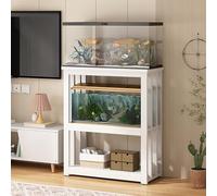 WYHBXD Support D'Aquarium à 3 Niveaux, Robuste pour Aquarium avec éTagèRe RéGlable, pour, Terrarium pour Tortues Et Reptiles, Capacité De 1000 LB(White,65x40x100cm/26x16x39)