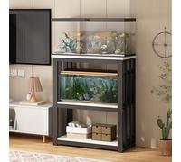 WYHBXD Support D'Aquarium à 3 Niveaux, Robuste pour Aquarium avec éTagèRe RéGlable, pour, Terrarium pour Tortues Et Reptiles, Capacité De 1000 LB(Black,100x40x100cm/39x16x39)