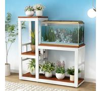 WYHBXD Support D'Aquarium, Support Robuste pour Aquarium avec éTagèRes LatéRales pour Aquarium, Terrarium pour Tortues Et Reptiles, Capacité De 450 Kg(White,80x40x70cm/31x16x27.5")