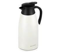 WYHVAND Carafe Isotherme 2 L, Pichet à Café en Acier Inoxydable 304, Crème | Maintient chaud ou froid longtemps, couvercle anti-fuite et anti-poussière, ouverture à pression, versement à une main
