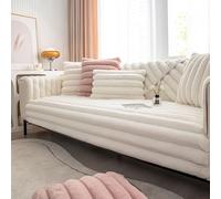 WYJHNLBEDC Housse de canapé 3/2/1 place, pour canapé en L, en U, canapé d'angle, en peluche chaude et super douce, protection de canapé pour chien et chat, blanc, 70 x 70 cm