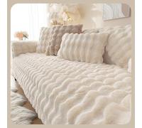 WYJHNLBEDC Housse de canapé - En peluche chaude et super douce - Pour canapé en L, en U, 3/2/1 place - Protection de canapé contre les griffures de chien et chat - Blanc - 90 x 180 cm