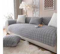 WYJHNLBEDC Housse de canapé, gris, 110 x 110 cm, en peluche mélangée, antidérapante, tapis multi-usages