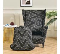 WYJHNLBEDC Lot de 2 housses de fauteuil à oreilles extensibles pour fauteuil à oreilles/fauteuil lounge extérieur, salon, canapé 1 place