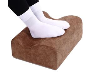 WYJHNLBEDC Repose-Pieds Bureau, Repose Pieds Ergonomique AntidéRapant | Noyau en Mousse de Qualité Supérieure et Couvercle Amovible - Repose-Pieds pour sous le Bureau, Douleurs aux Hanches marron
