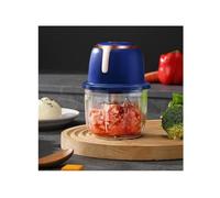 WYJRO Mini Hachoir Electrique, Hachoir de Cuisine 350 ML, mixeur Multifonction Rechargeable USB, pour oignons, Fruits, Viande, légumes, épices,Bleu