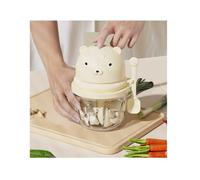 WYJRO Mini Hachoir Electrique, mixeur Blender, avec Bol en Verre 350ML, 6 Acier INOX Lames, pour Viande/Légumes/Fruits/Cuisine