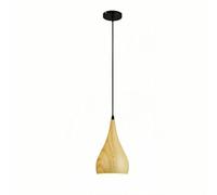 WYJYANC Suspension De Café Moderne, Lustre De Bar Minimaliste, Abat-Jour en Métal Imitation Bois, Luminaire De Plafond Nordique pour Salon/Salle D'étude, pour Cuisine