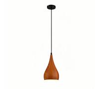 WYJYANC Suspension De Café Moderne, Lustre De Bar Minimaliste, Abat-Jour en Métal Imitation Bois, Luminaire De Plafond Nordique pour Salon/Salle D'étude, pour Cuisine