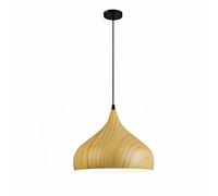 WYJYANC Suspension De Restaurant, Lustre De Café Moderne Et Simple, Luminaire Commercial Créatif, Lampe Suspendue Ronde Américaine Imitation Bois, pour Îlot De Cuisine, Table À Manger Ou Couloir.