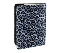 Wykjtwo Animal Léopard Bleu Clair, Porte-Passeport Portefeuille de Voyage en Cuir PU Étui pour Passeport Couvre-Passeport 6,5 po