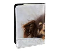 Wykjtwo Animal Mignon de Chien de Chihuahua, Porte-Passeport Portefeuille de Voyage en Cuir PU Étui pour Passeport Couvre-Passeport 6,5 po