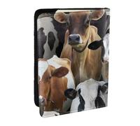 Wykjtwo Animaux de la Ferme Vaches laitières Vache, Porte-Passeport Portefeuille de Voyage en Cuir PU Étui pour Passeport Couvre-Passeport 6,5 po