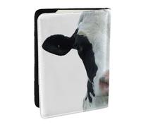 Wykjtwo Animaux Drôle Tête de Vache Noir Blanc, Porte-Passeport Portefeuille de Voyage en Cuir PU Étui pour Passeport Couvre-Passeport 6,5 po