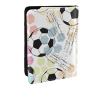 Wykjtwo Aquarelle De Football De Football, Porte-Passeport Portefeuille de Voyage en Cuir PU Étui pour Passeport Couvre-Passeport 6,5 po