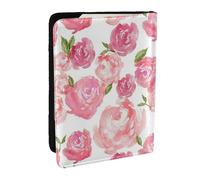 Wykjtwo Aquarelle Florale, Porte-Passeport Portefeuille de Voyage en Cuir PU Étui pour Passeport Couvre-Passeport 6,5 po