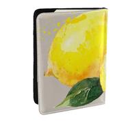 Wykjtwo Aquarelle Fruits D'été Citrons Feuilles Slich, Porte-Passeport Portefeuille de Voyage en Cuir PU Étui pour Passeport Couvre-Passeport 6,5 po