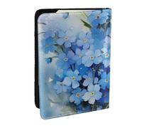 Wykjtwo Aquarelle Ne m'oubliez Pas Les Fleurs, Porte-Passeport Portefeuille de Voyage en Cuir PU Étui pour Passeport Couvre-Passeport 6,5 po