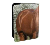 Wykjtwo Arbres à Fleurs de Chevaux imprimés, Porte-Passeport Portefeuille de Voyage en Cuir PU Étui pour Passeport Couvre-Passeport 6,5 po