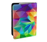 Wykjtwo Arc-en-Ciel géométrique, Porte-Passeport Portefeuille de Voyage en Cuir PU Étui pour Passeport Couvre-Passeport 6,5 po