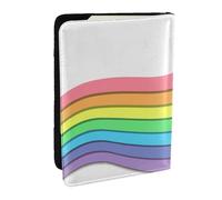 Wykjtwo Arc-en-Ciel sur Blanc, Porte-Passeport Portefeuille de Voyage en Cuir PU Étui pour Passeport Couvre-Passeport 6,5 po