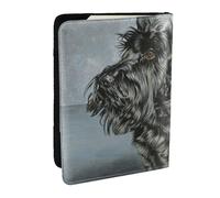 Wykjtwo Art Mignon de Chien de Terrier écossais Noir, Porte-Passeport Portefeuille de Voyage en Cuir PU Étui pour Passeport Couvre-Passeport 6,5 po