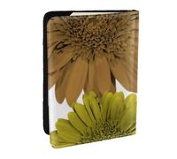 Wykjtwo Automne Couleurs Modernes Gerbera Marguerites Floral, Porte-Passeport Portefeuille de Voyage en Cuir PU Étui pour Passeport Couvre-Passeport 6,5 po