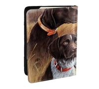 Wykjtwo Automne du Chien Braque Allemand à Poil Court, Porte-Passeport Portefeuille de Voyage en Cuir PU Étui pour Passeport Couvre-Passeport 6,5 po