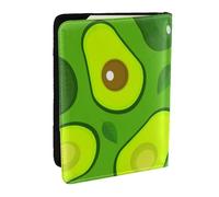 Wykjtwo Avocat sur Les Aliments et Boissons Verts, Porte-Passeport Portefeuille de Voyage en Cuir PU Étui pour Passeport Couvre-Passeport 6,5 po