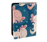 Wykjtwo Axolotl Kawaii, Porte-Passeport Portefeuille de Voyage en Cuir PU Étui pour Passeport Couvre-Passeport 6,5 po