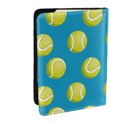 Wykjtwo Balle de Tennis Bleue, Porte-Passeport Portefeuille de Voyage en Cuir PU Étui pour Passeport Couvre-Passeport 6,5 po