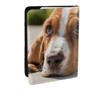 Wykjtwo Basset Hound, Porte-Passeport Portefeuille de Voyage en Cuir PU Étui pour Passeport Couvre-Passeport 6,5 po