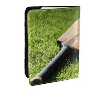 Wykjtwo Batte et Balle de Cricket, Porte-Passeport Portefeuille de Voyage en Cuir PU Étui pour Passeport Couvre-Passeport 6,5 po