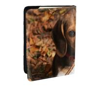 Wykjtwo Beagle Mignon, Porte-Passeport Portefeuille de Voyage en Cuir PU Étui pour Passeport Couvre-Passeport 6,5 po